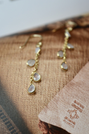 Maansteen Chain Earrings - Gold Vermeil 