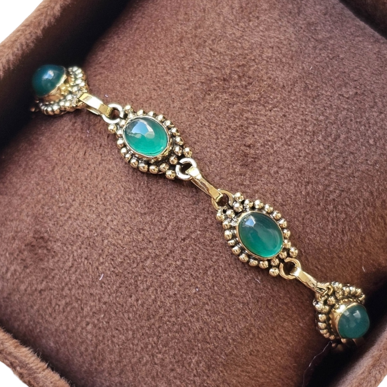 Bohemian Gemstone Bracelet Brass