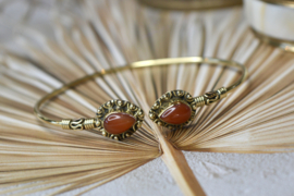 Carnelian Bangle Brass