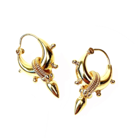 Spike 5 Gold Vermeil Tribal Hoops / Oorbellen