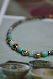 Turkoois en Amazoniet Armband - Stainless Steel