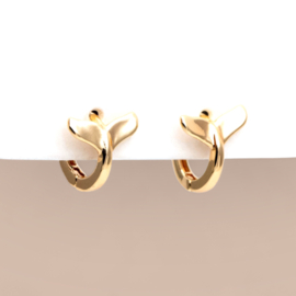 Whale Tail Huggies Gold Plated