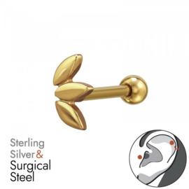 Leaf Piercing Gold Vermeil
