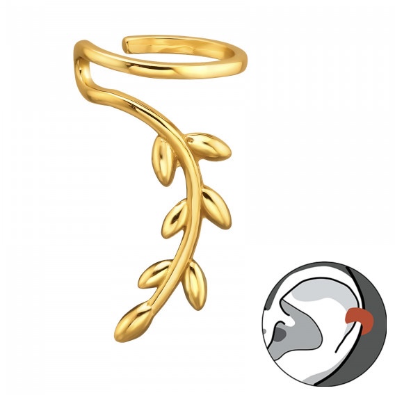 Leaf Ear Cuff Gold Vermeil