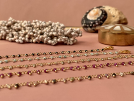 Tourmaline Beads Gold Plated Bracelet / Armband