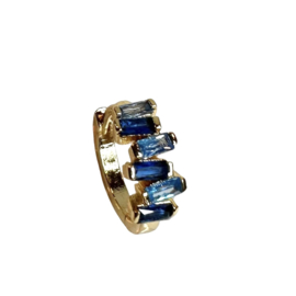 Blue CZ Hoop Gold Plated