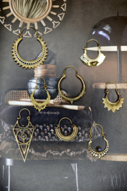 Hippie Sun Hoop Earrings Brass