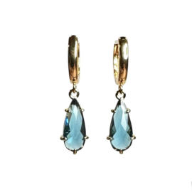 Montana Blue Glass Earrings Gold Plated
