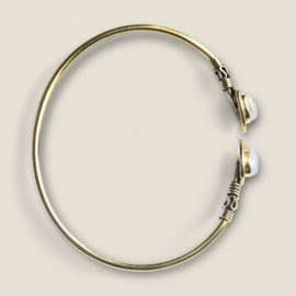Boho Moonstone Bangle Brass