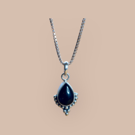 Black Onyx  Moongazer Pendant Sterling Silver