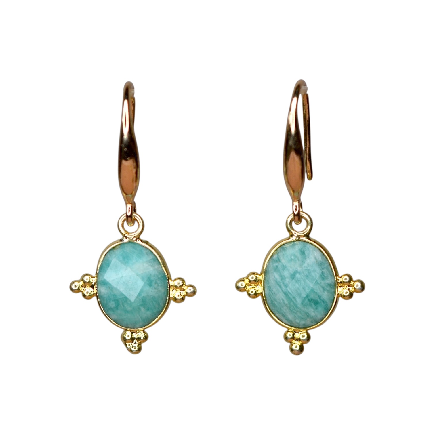 Sona Rani Amazonite Earrings Gold Plated