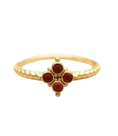 Red Jasper 4 Stones Ring Gold Vermeil / Muja Juma