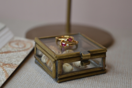 Baguette Zircon Hoops Pink Gold Vermeil