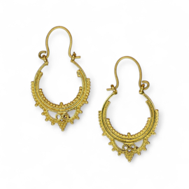 Boho Hoop Earrings Brass