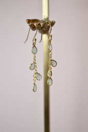 Chalcedoon Chain Oorbellen - Gold Vermeil