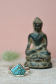 Shield Mojave Turkoois Ring - Sterling Zilver