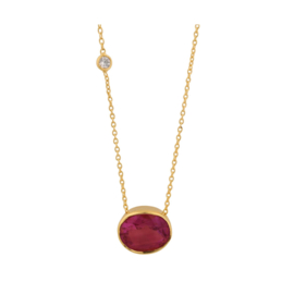 Oval Ruby Necklace Gold Vermeil