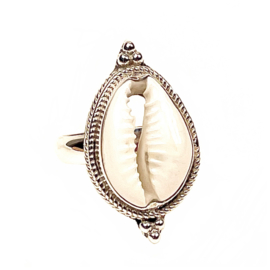 Cowrie Shell Ring Sterling Silver