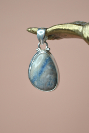 Blauwe Scheeliet Hanger - Sterling Zilver