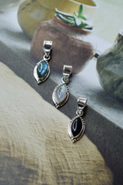 Rainbow Moonstone Pendant Sterling Silver