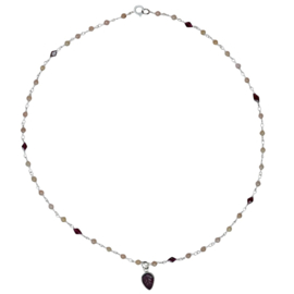 Amethist Mystic Leaf Ketting - Silver Plated