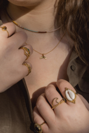 Whale Tail Necklace Gold Vermeil