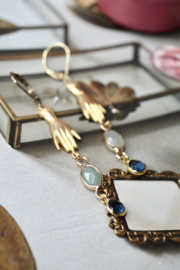 Pari Hand Gemstone Earrings Blue