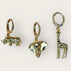 Rhino Single Earring Gold Plated