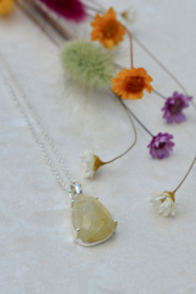 Ritulated Quartz Necklace Sterling Silver