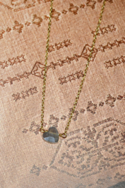Labradorite Heart Gold Vermeil Necklace