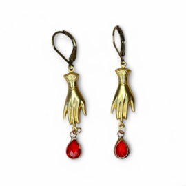 Aditi Hand Earrings Red / Oorbellen