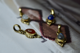 Pear Shaped Gemstone Pendant Brass