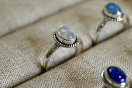 Braided Oval Moonstone Ring Sterling Silver