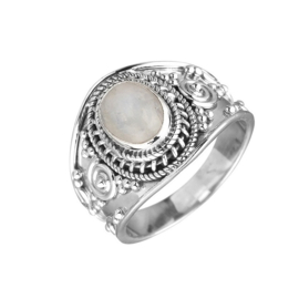 Moonstone Boho Ring Sterling Silver