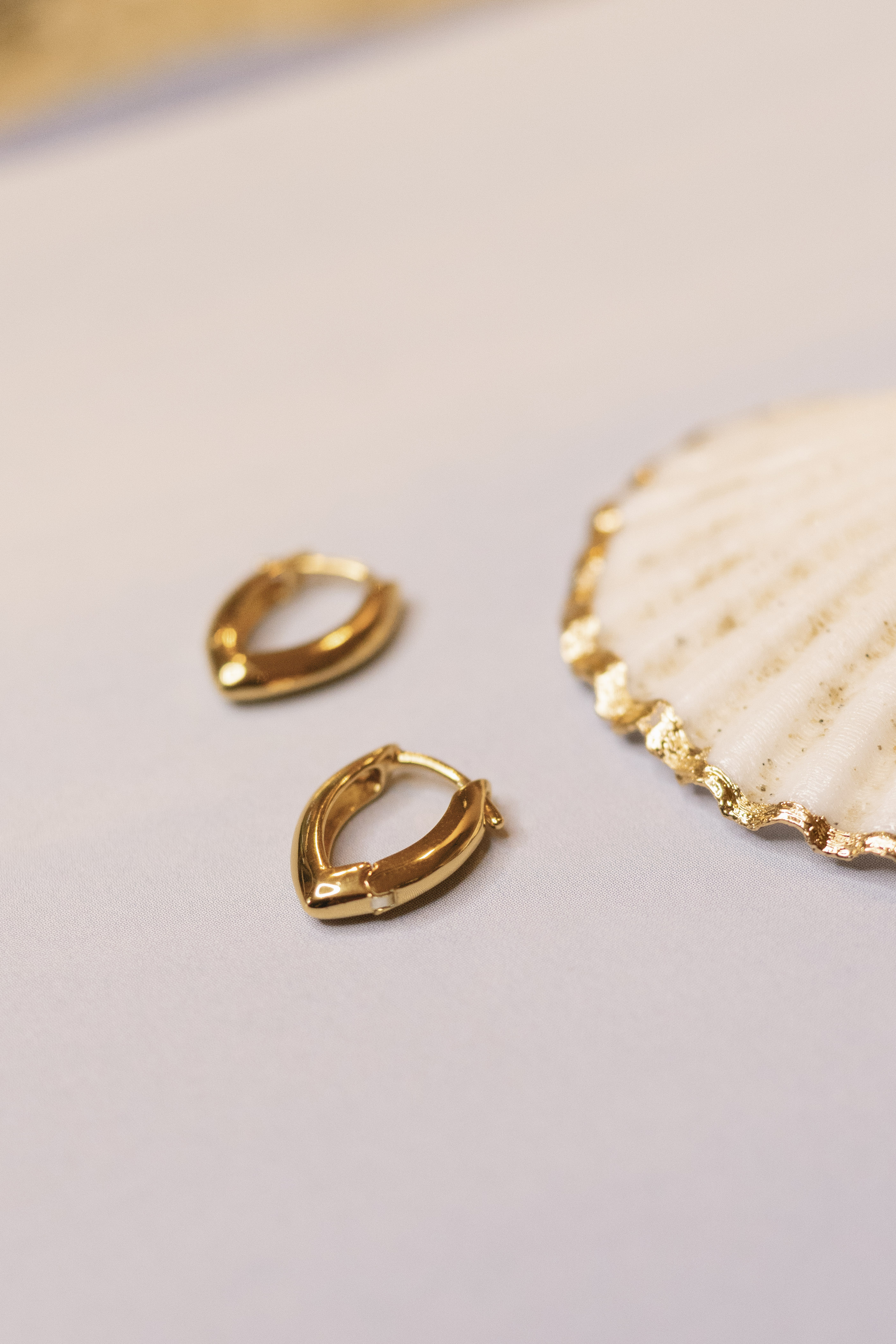 V Shaped Hoops Gold Vermeil