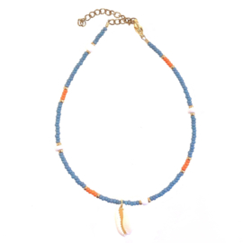 Shell Blue Anklet / Enkelbandje