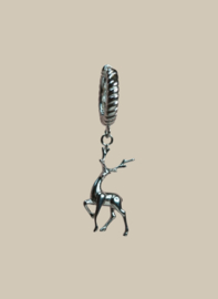 Oh Deer Single Hoop  - Silver Plated