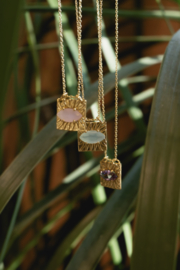 Turkish Eye Chalcedony Necklace Gold Plated