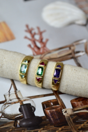 Suraj Amethyst Zircon Ring Gold Vermeil