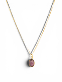 Amethist Luna Ketting – Stainless Steel Goud