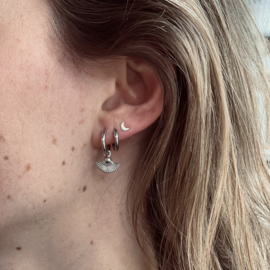 Moon Studs Sterling Silver Oorstekers 