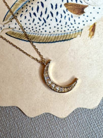 Pearl Moon Necklace Gold Plated / Ketting