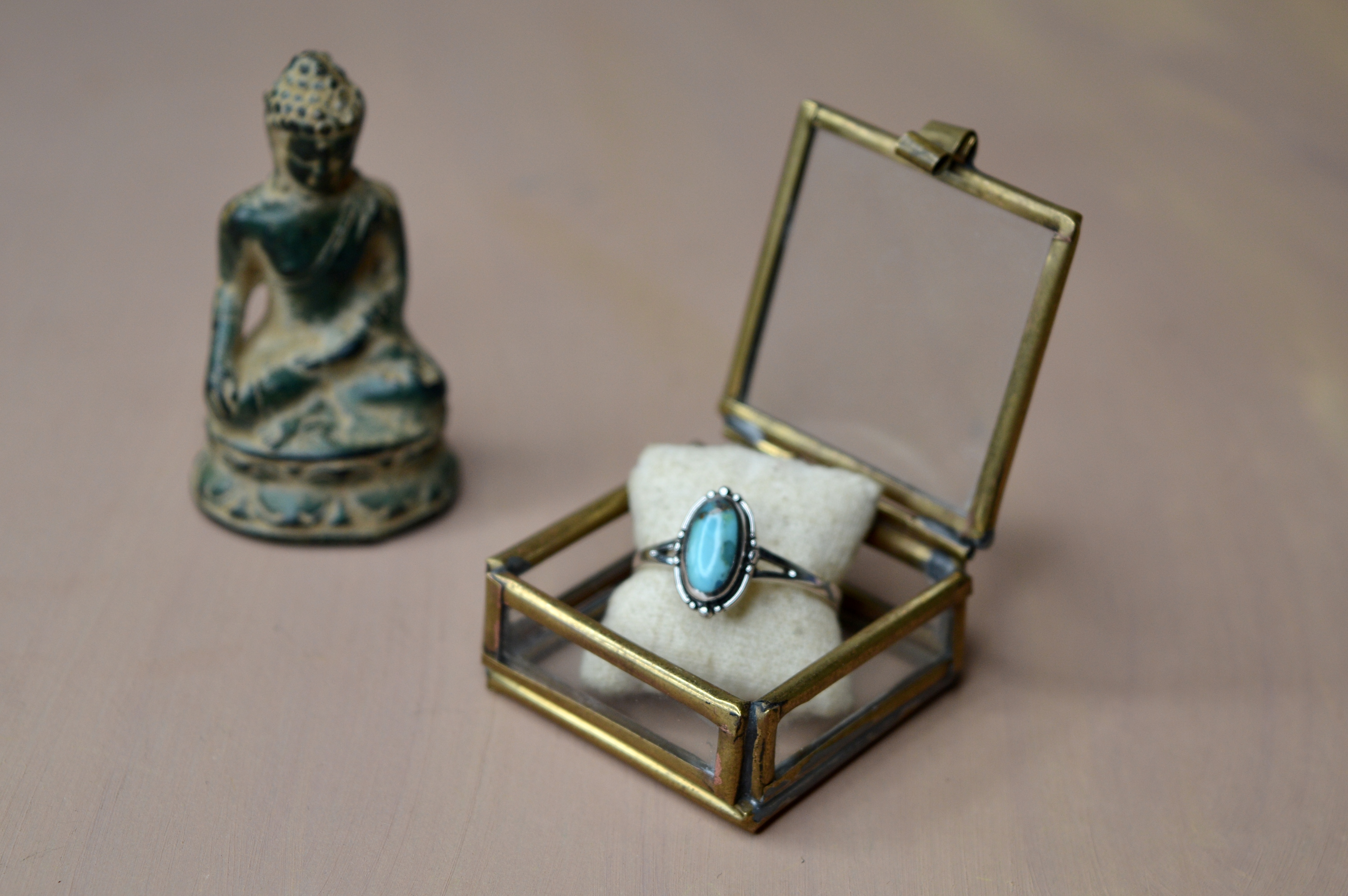 Native Mohave Turquoise Ring Sterling Silver