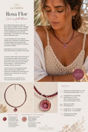 Granaat en Roze Toermalijn Ketting - Sterling Zilver