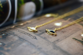 Saturn Black Necklace Gold Vermeil