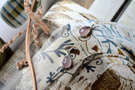 Rose Quartz Earrings Sterling Silver