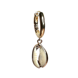 Cowrie Large Hoop Gold Plated