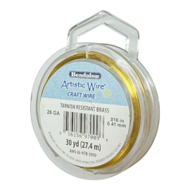 Beadalon Artistic Wire Buigdraad 26 Gauge Goud