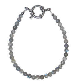 Labradoriet Duo Design Ketting - Stainless Steel