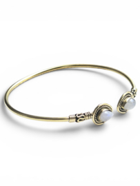 Tribal Maansteen Bangle - Brass